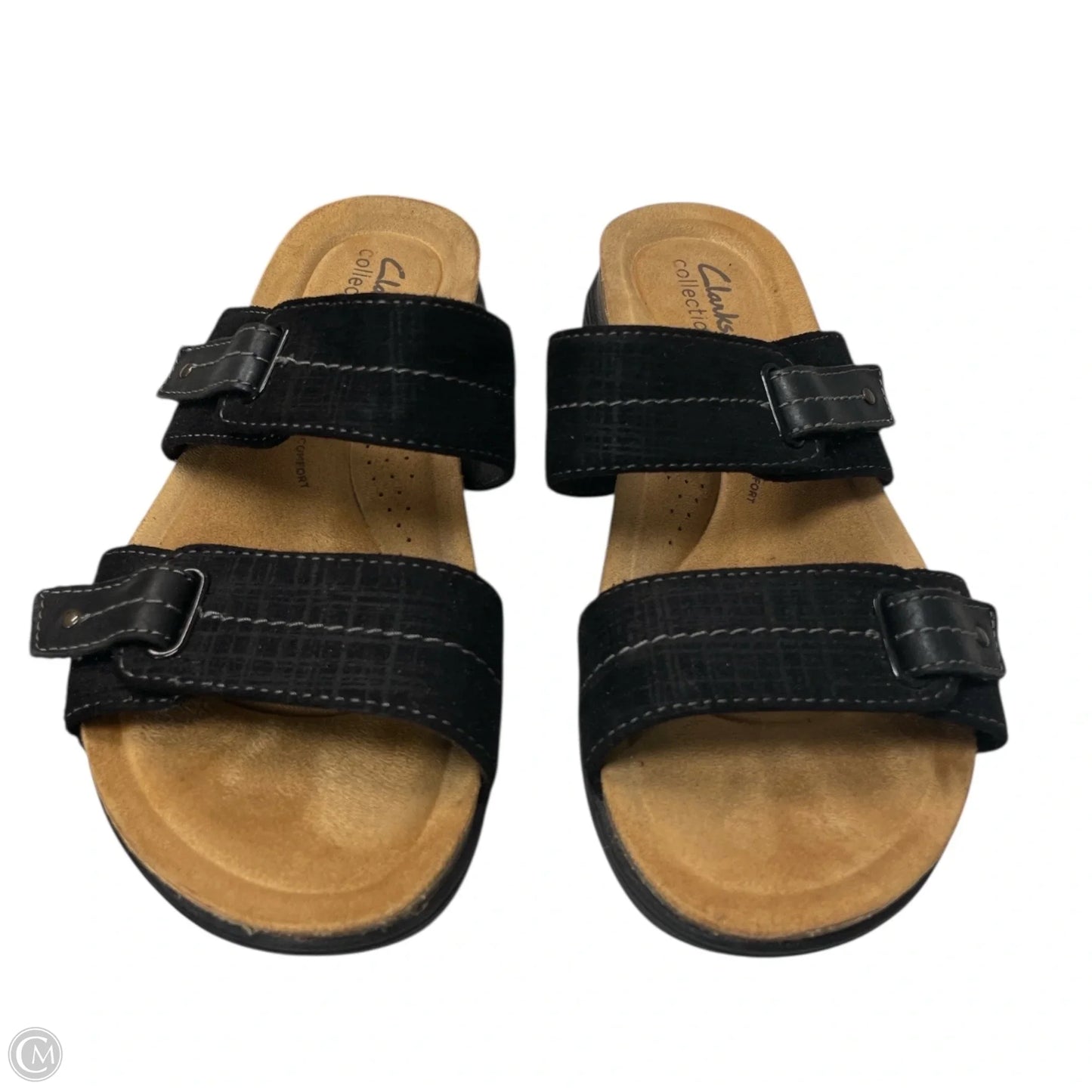 Sandals Flats By Clarks In Black, Size: 7.5