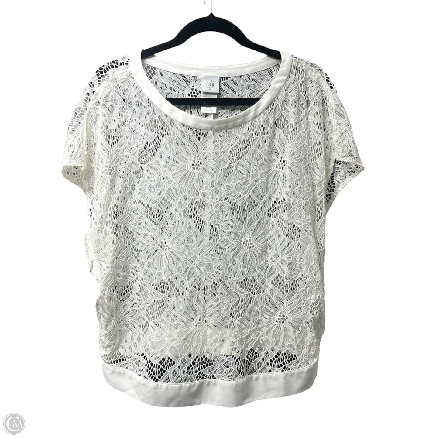 Top Short Sleeve By Cabi In White, Size: M
