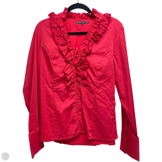 Top Long Sleeve By Antonio Melani In Red, Size: L