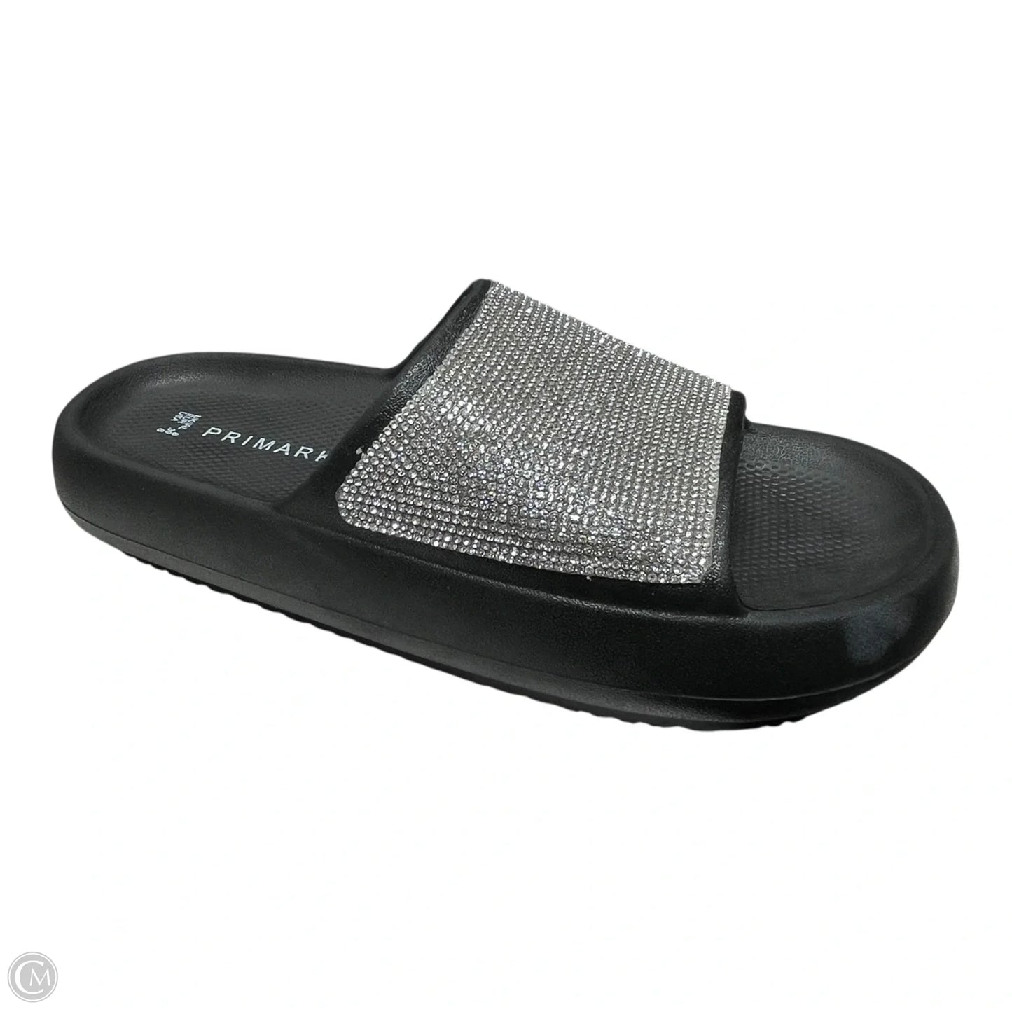 Sandals Flats By Primark In Black & Silver, Size: 8