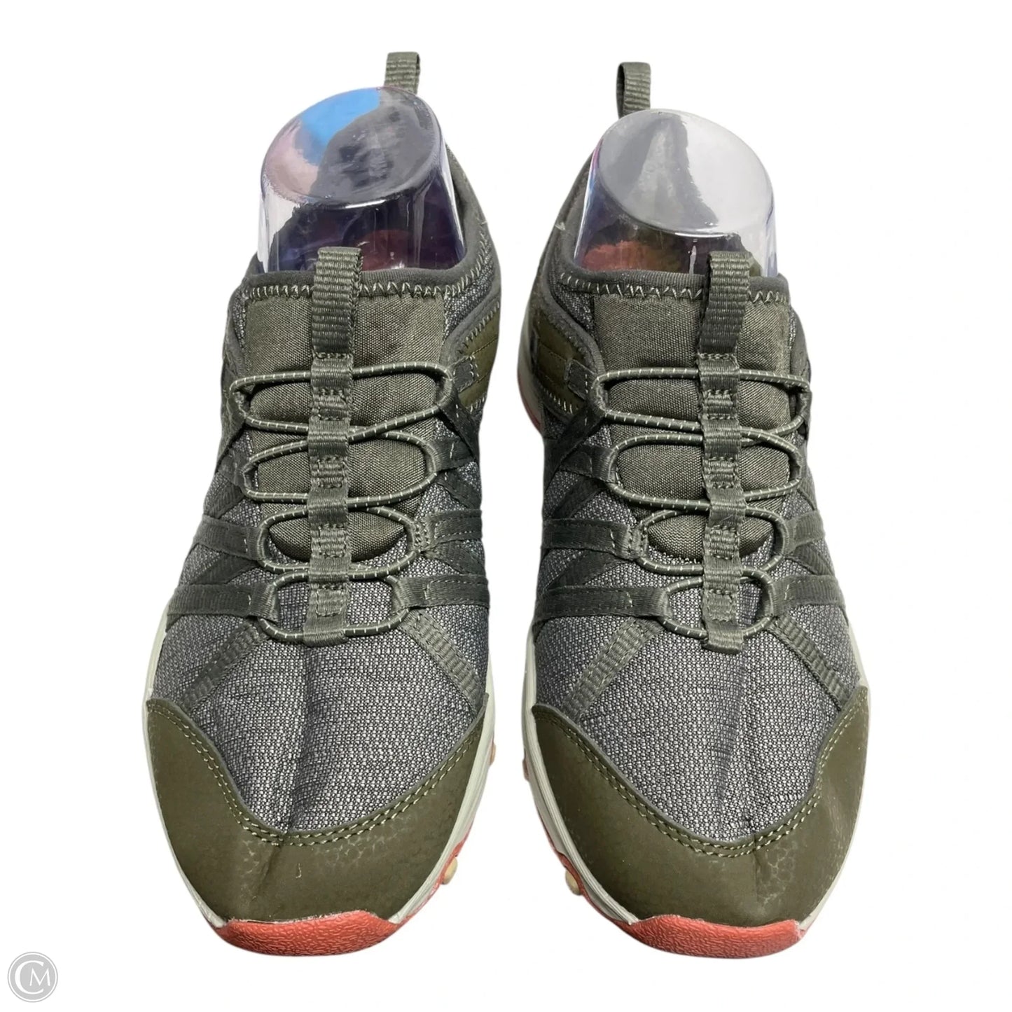 Shoes Sneakers By Skechers In Green & Grey, Size: 8