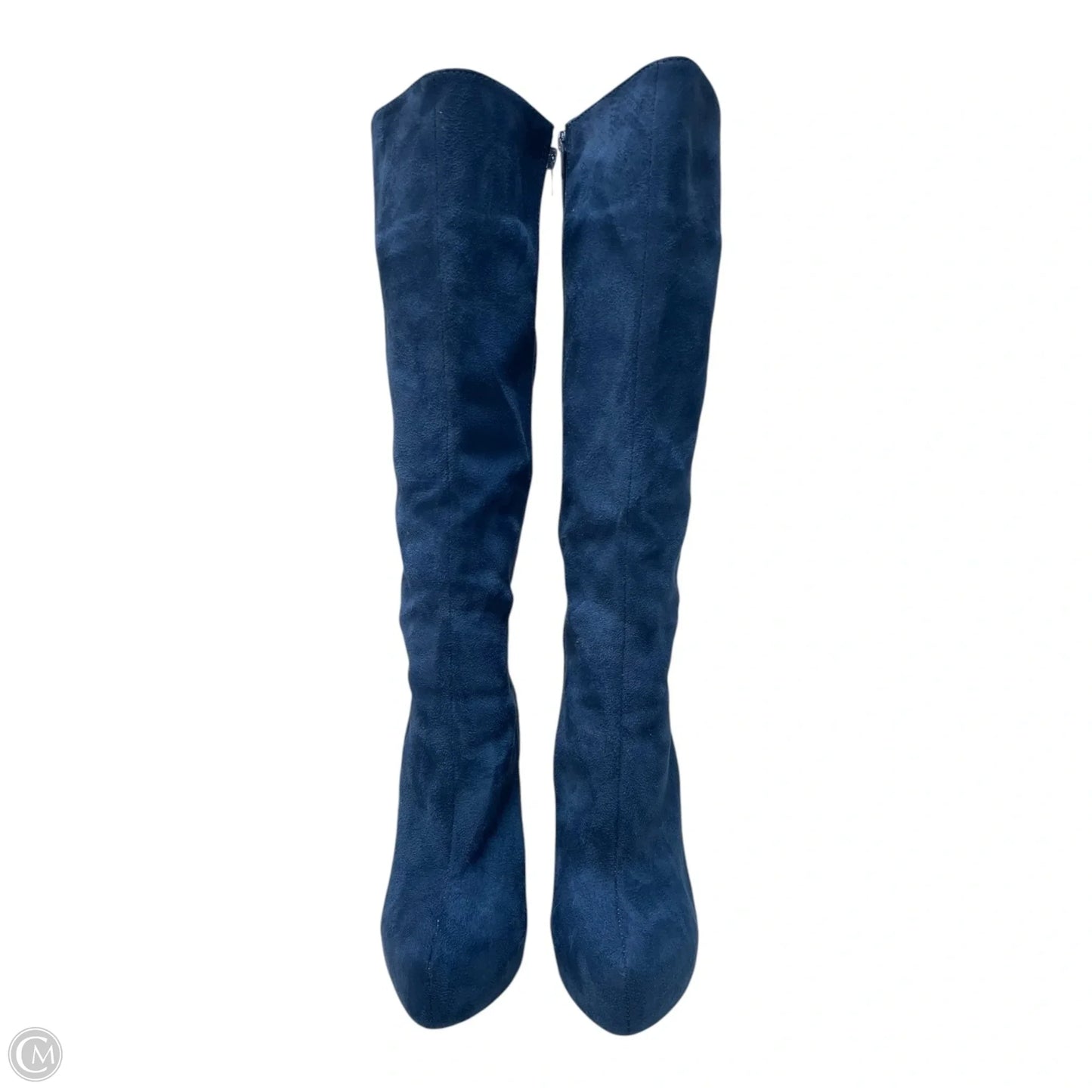 Boots Knee Heels By Clothes Mentor In Blue, Size: 7