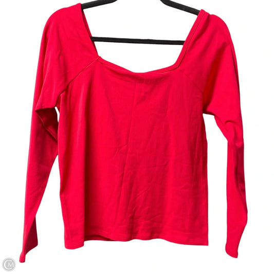 Athletic Top Long Sleeve Crewneck By Fabletics In Red, Size: 3x