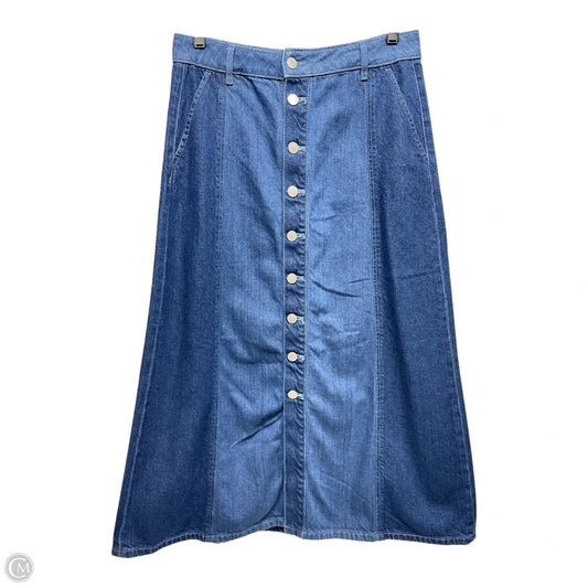 Skirt Midi By Ann Taylor In Blue Denim, Size: 0