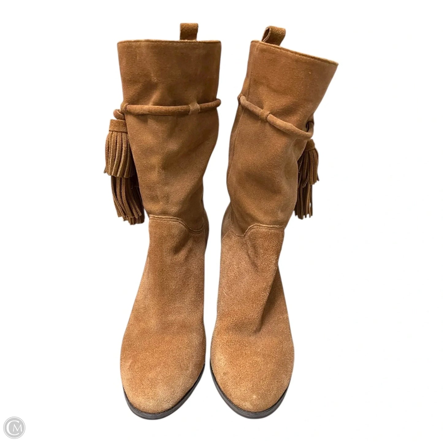 Boots Ankle Heels By Boden In Tan, Size: 6.5