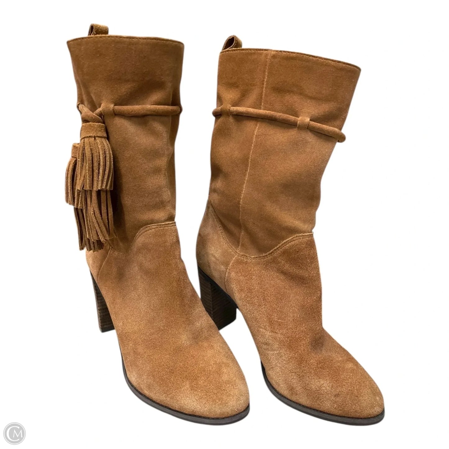 Boots Ankle Heels By Boden In Tan, Size: 6.5