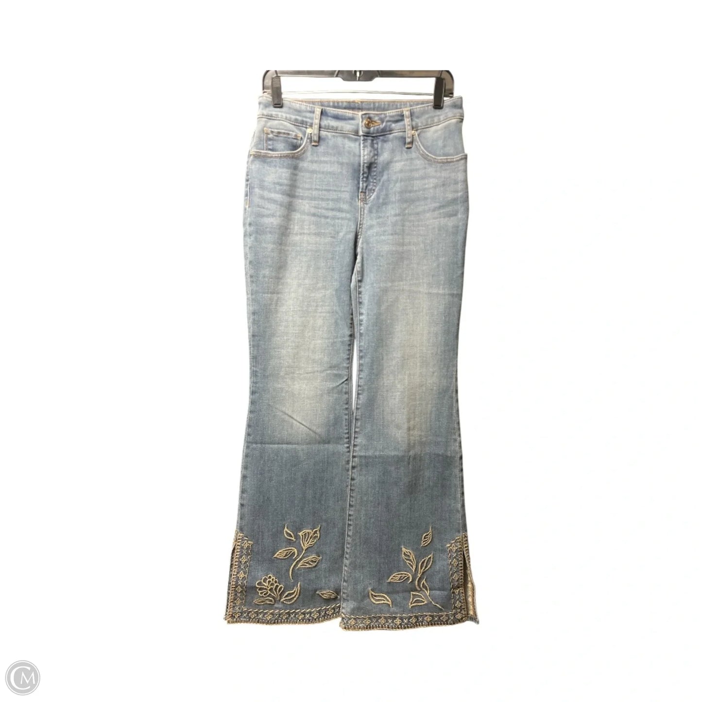 Jeans Flared By Chicos In Blue Denim, Size: 4