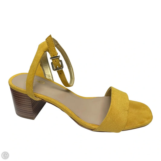 Shoes Heels Block By Mix No 6 In Yellow, Size: 8.5