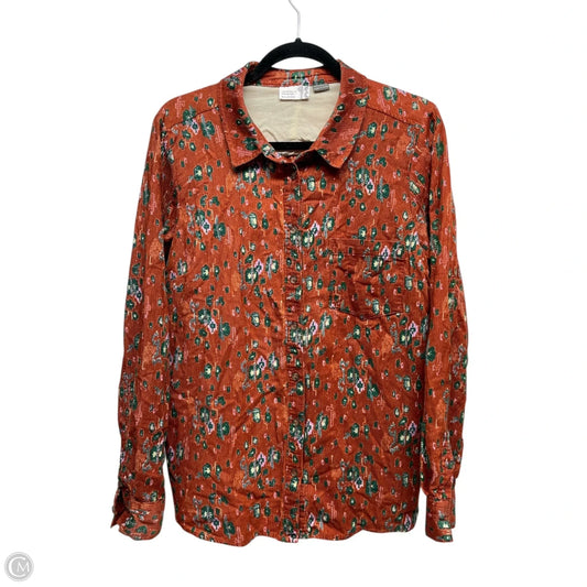 Top Long Sleeve By Anthropologie In Multi-colored, Size: L