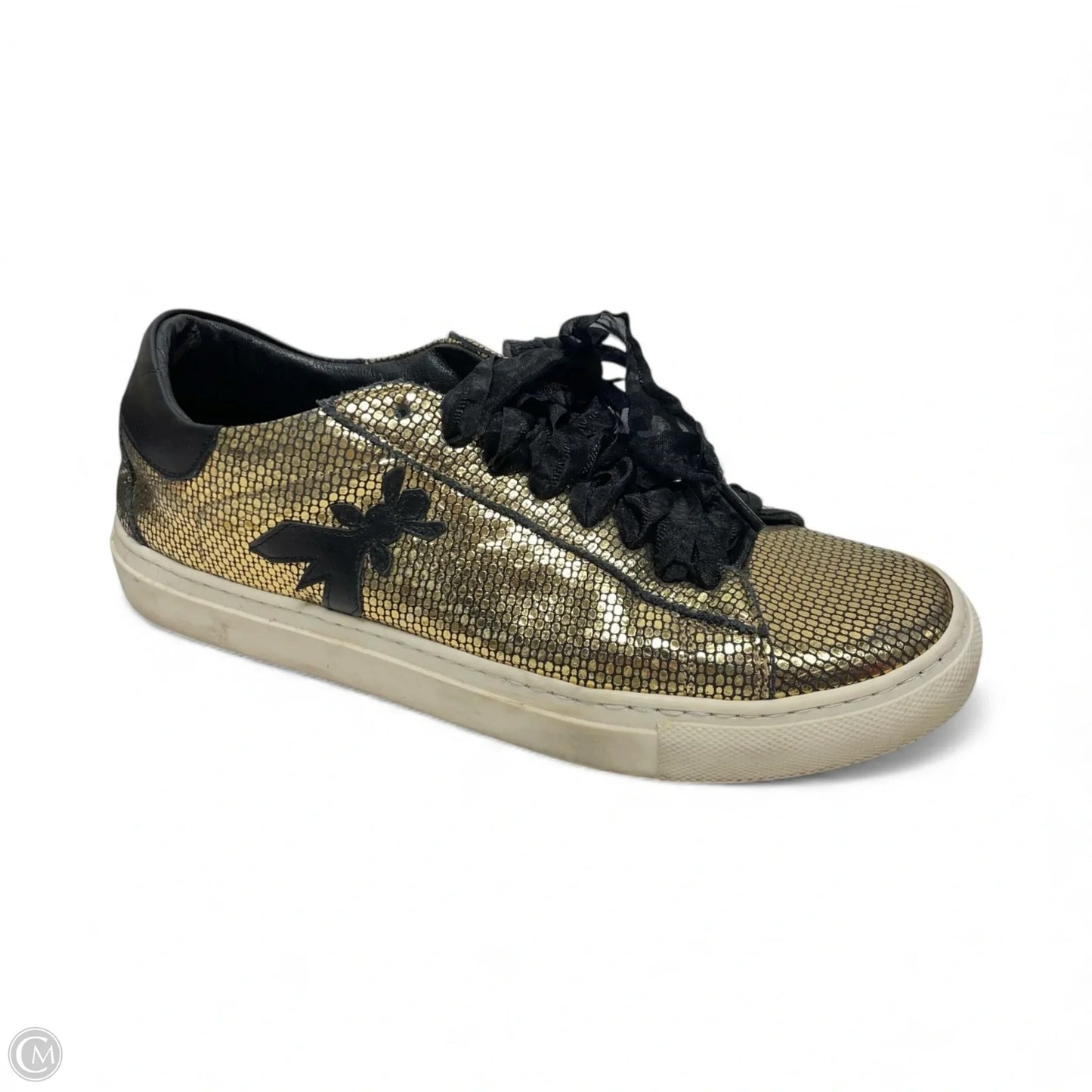 Shoes Sneakers By PATRIZIA PEPE In Black & Gold, Size: 8.5