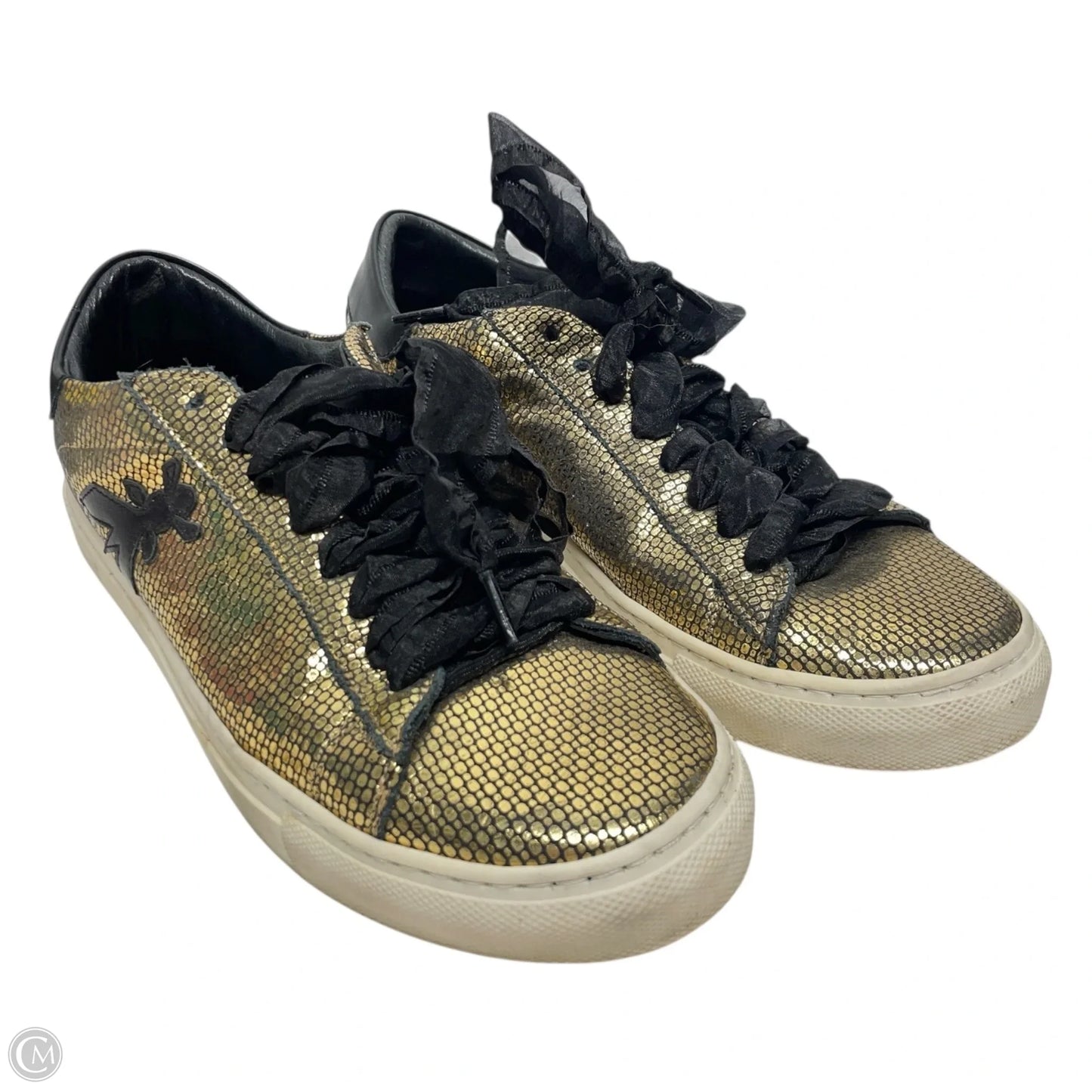 Shoes Sneakers By PATRIZIA PEPE In Black & Gold, Size: 8.5