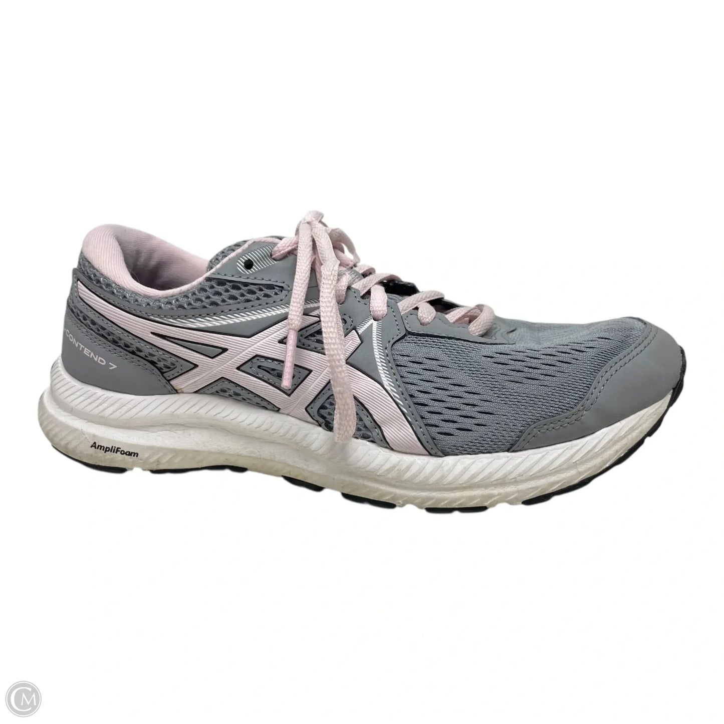 Shoes Sneakers By Asics In Grey & Pink, Size: 8