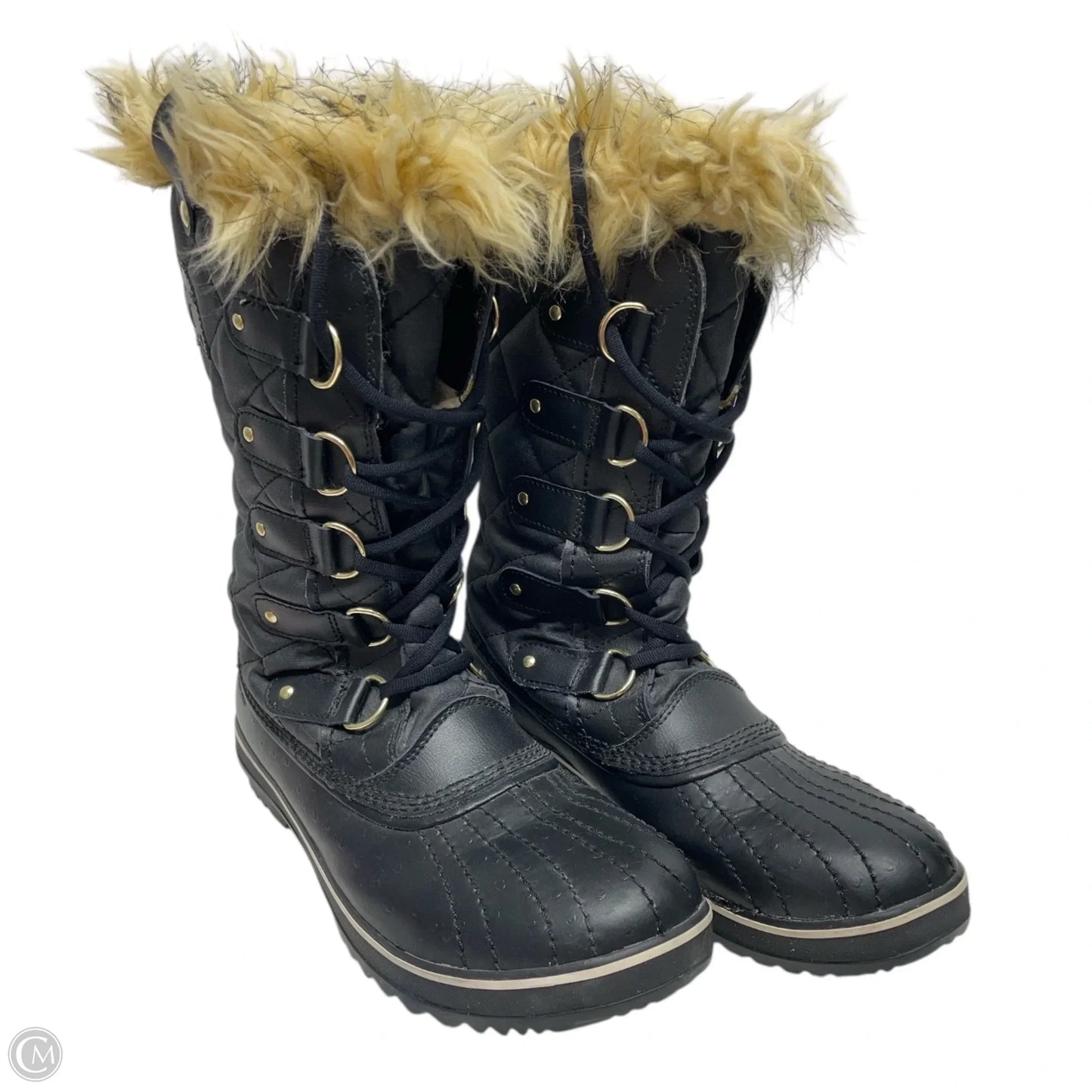 Boots Snow By Sorel In Black & Tan, Size: 10