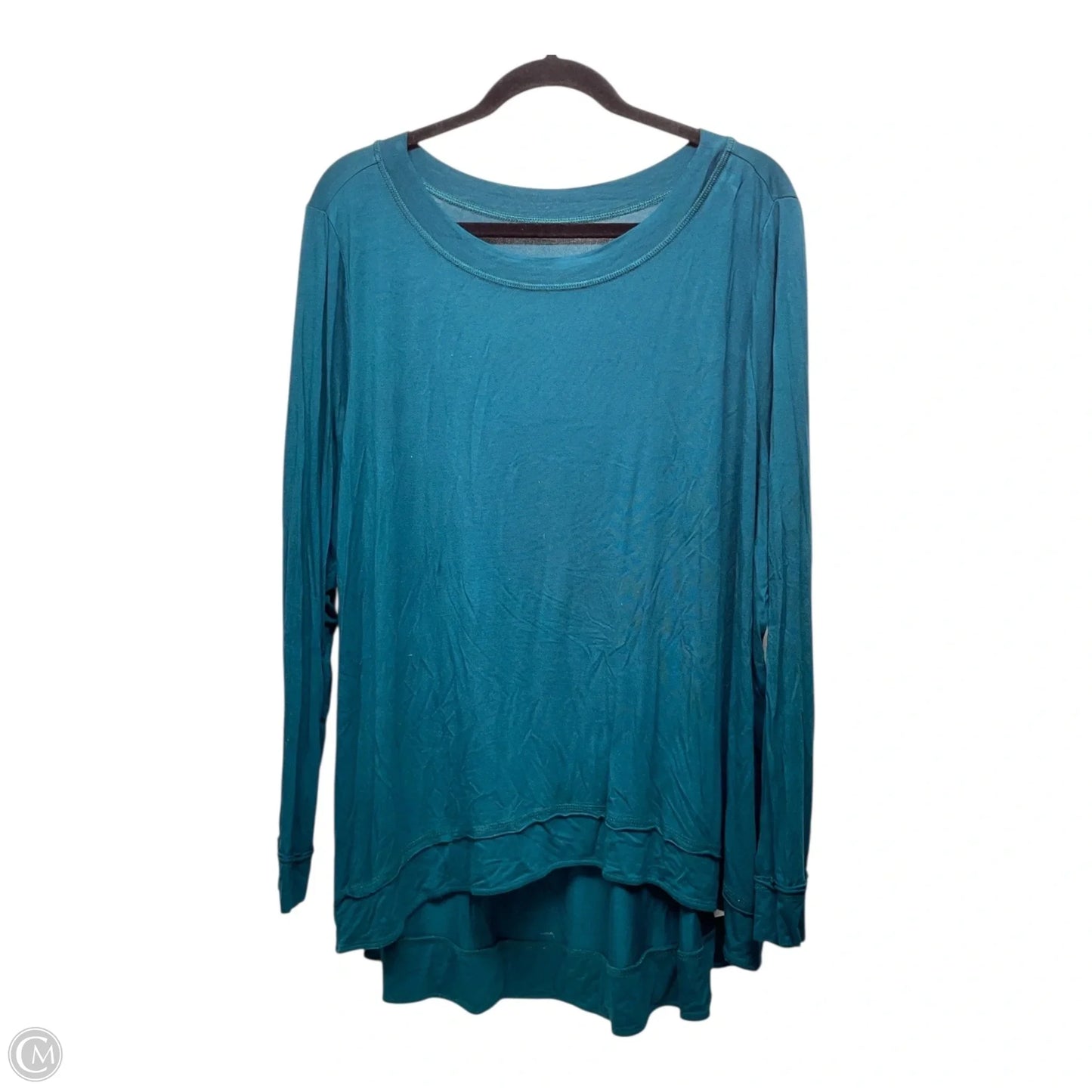 Top Long Sleeve By Belle By Kim Gravel In Teal, Size: Xl