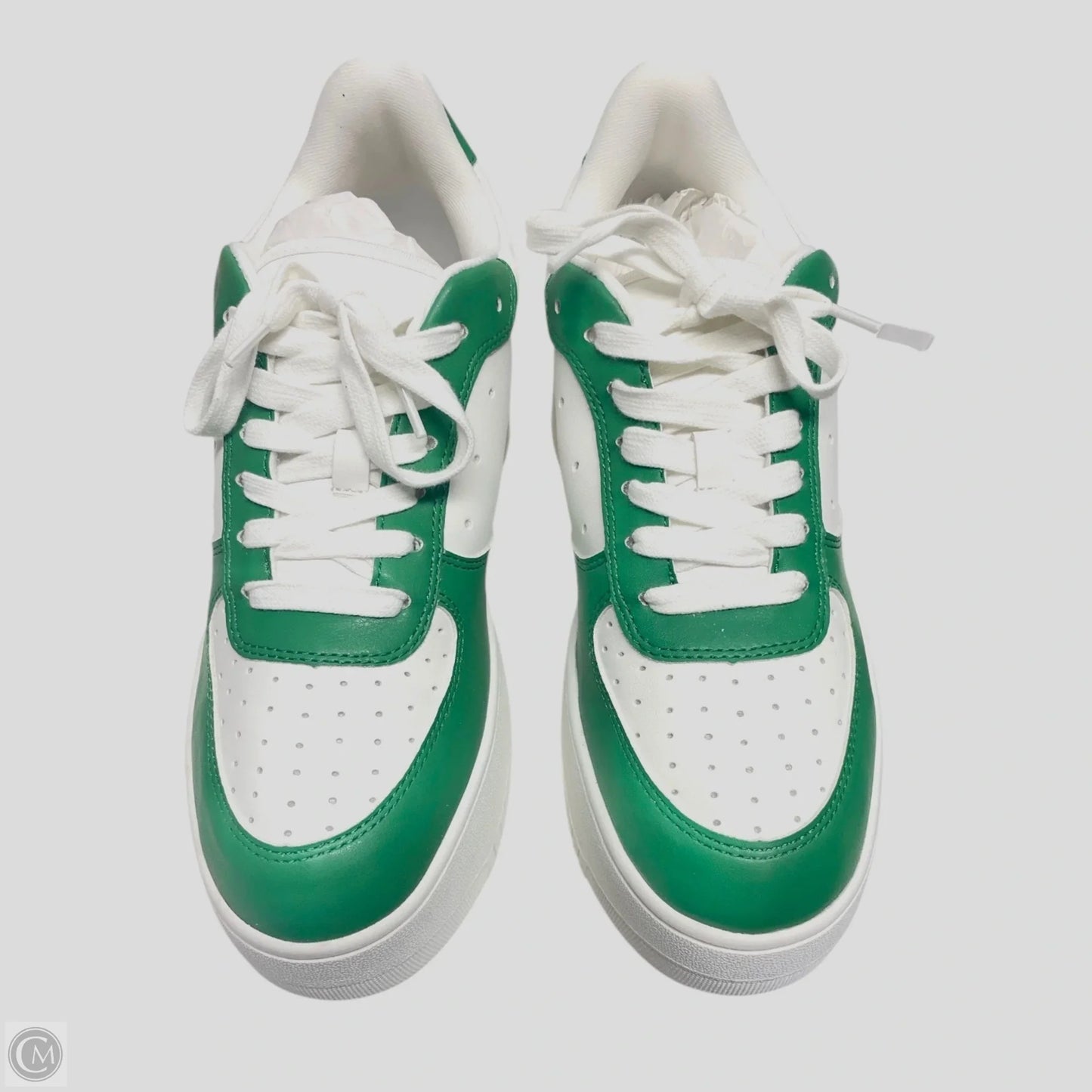 Shoes Sneakers By Steve Madden In Green & White, Size: 9