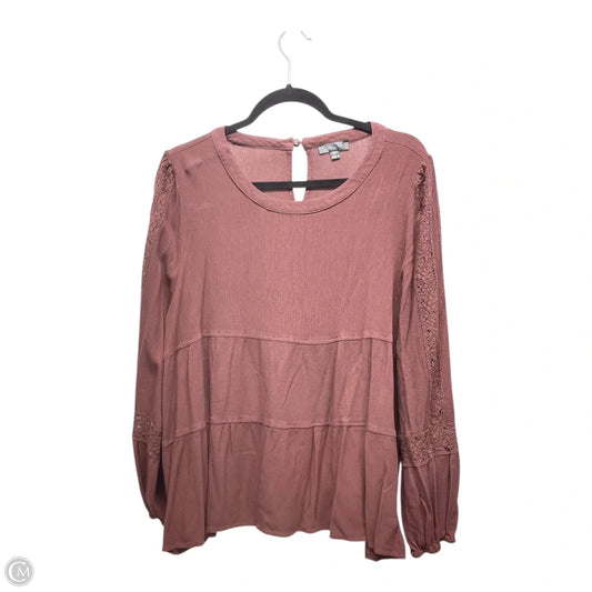 Top Long Sleeve By Cotton Bleu In Brown, Size: Xl