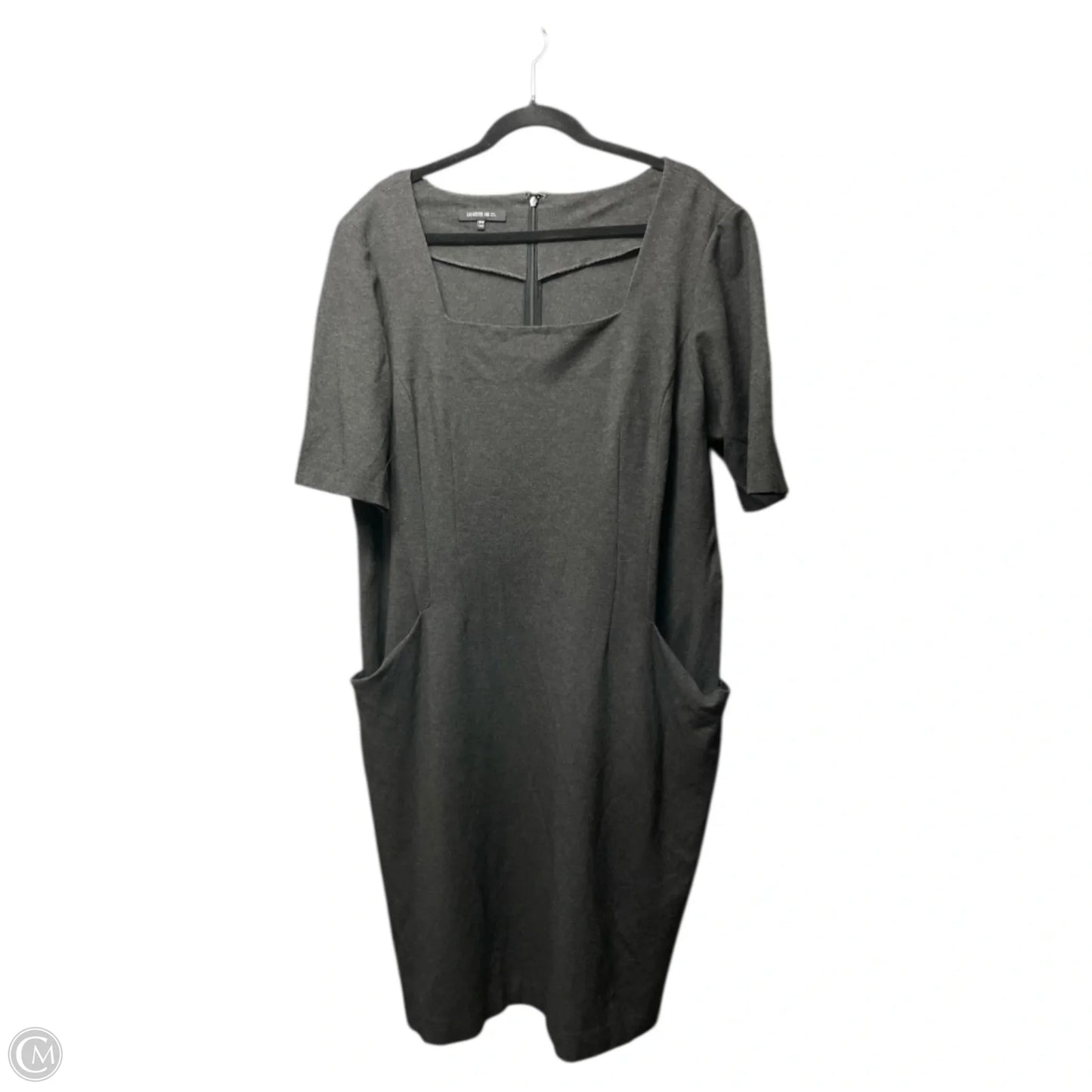 Dress Designer By Lafayette 148 In Grey, Size: 18