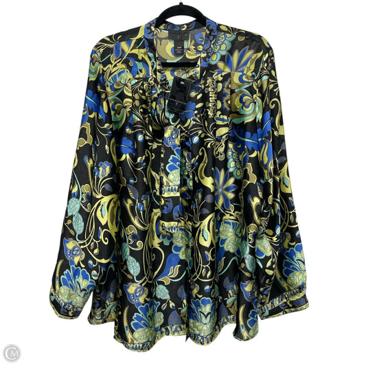 Blouse Long Sleeve By Investments In Paisley Print, Size: 3x
