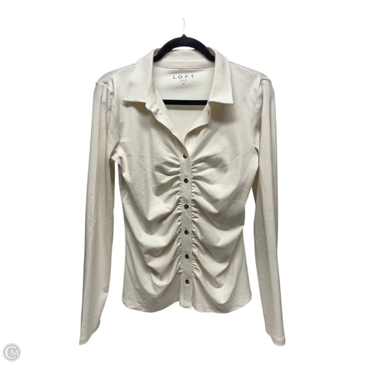 Top Long Sleeve By Loft In Ivory, Size: M