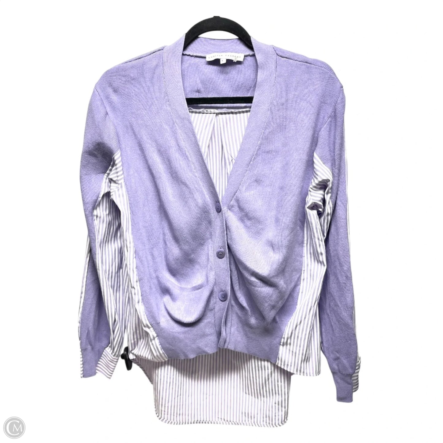 Cardigan By English Factory In Striped Pattern, Size: S
