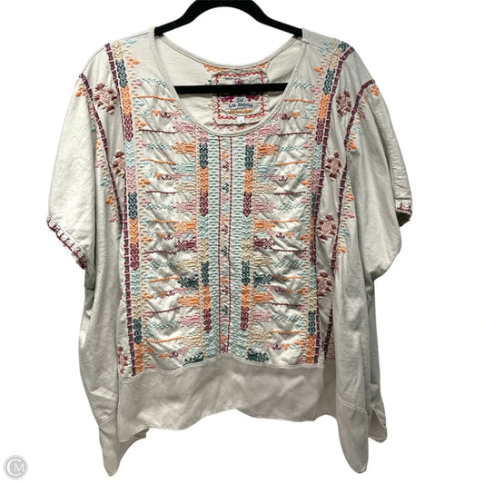 Top Short Sleeve Designer By Johnny Was In Multi-colored, Size: M