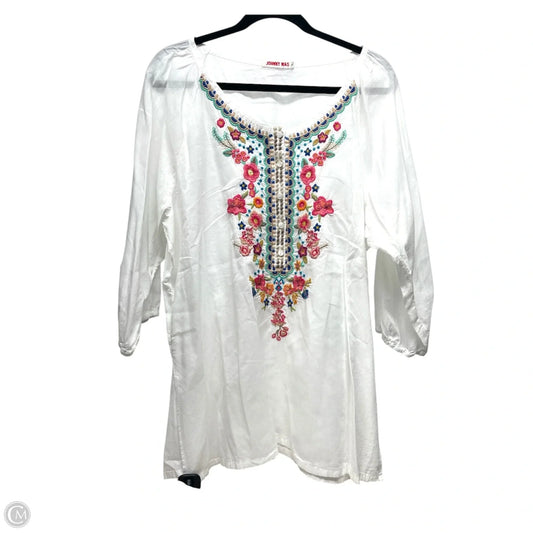 Tunic Designer By Johnny Was In Floral Print, Size: Xl