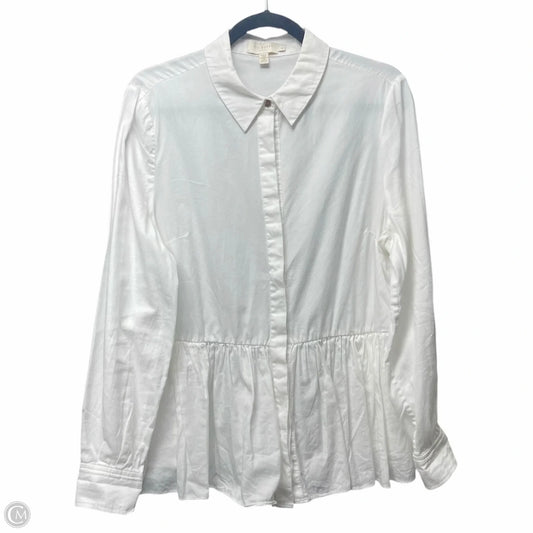 Top Long Sleeve By Ted Baker In White, Size: 4