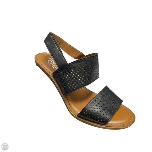Sandals Heels Block By Franco Sarto In Black & Tan, Size: 8
