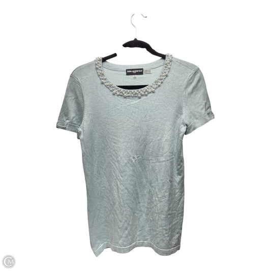 Sweater Designer By Karl Lagerfeld In Aqua, Size: Xs