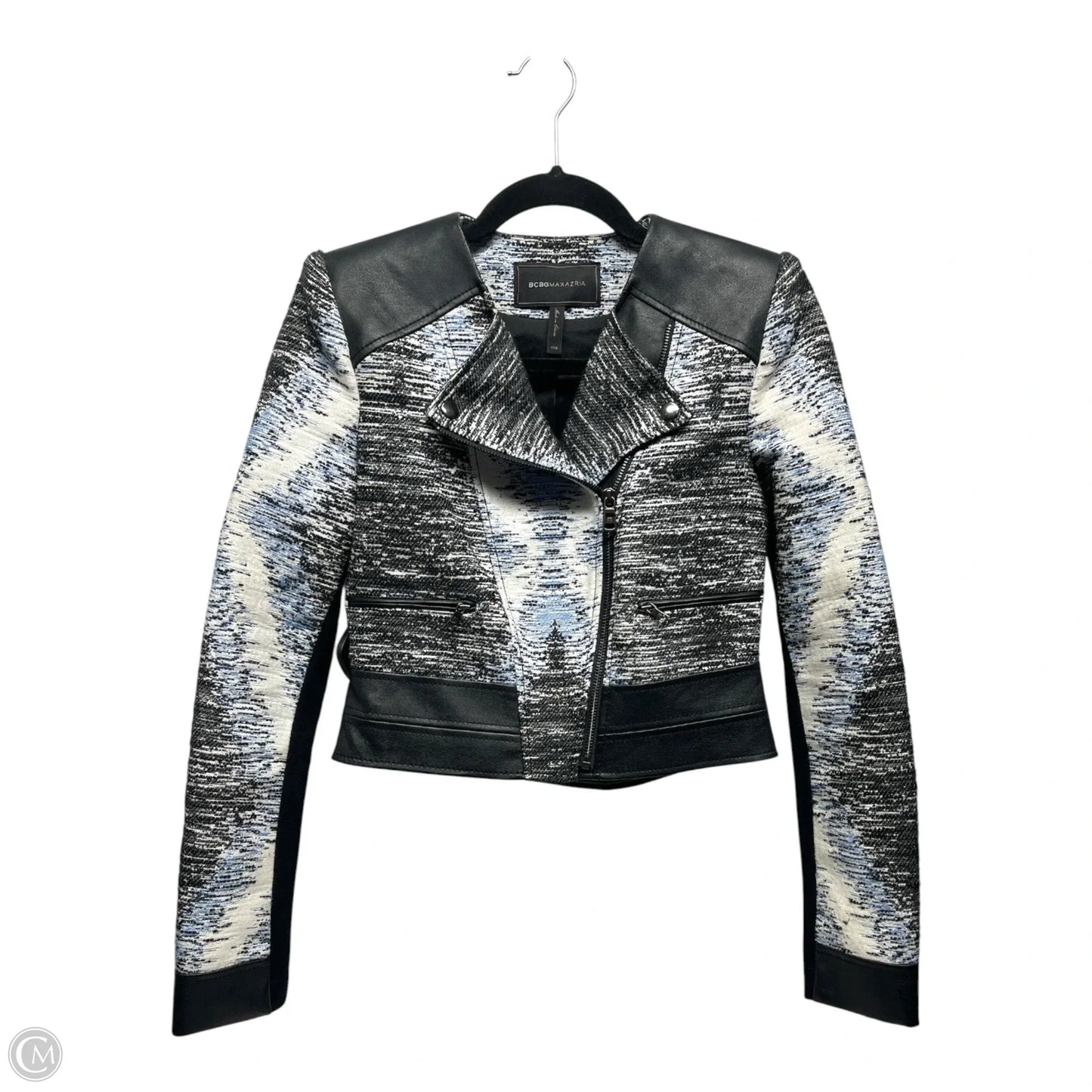 Blazer By Bcbgmaxazria In Black & Blue, Size: Xxs