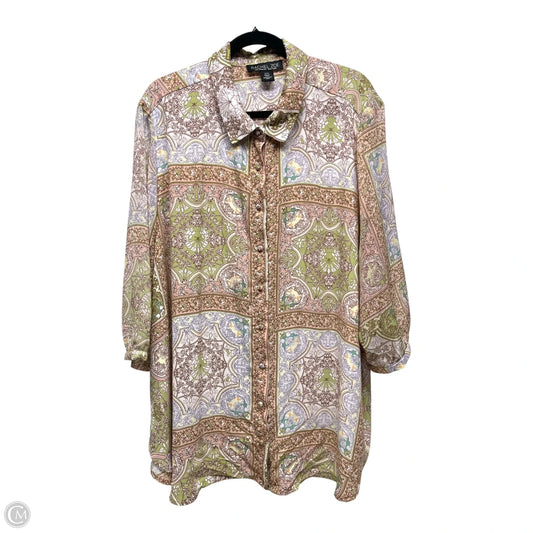 Blouse 3/4 Sleeve By Rachel Zoe In Multi-colored, Size: 3x