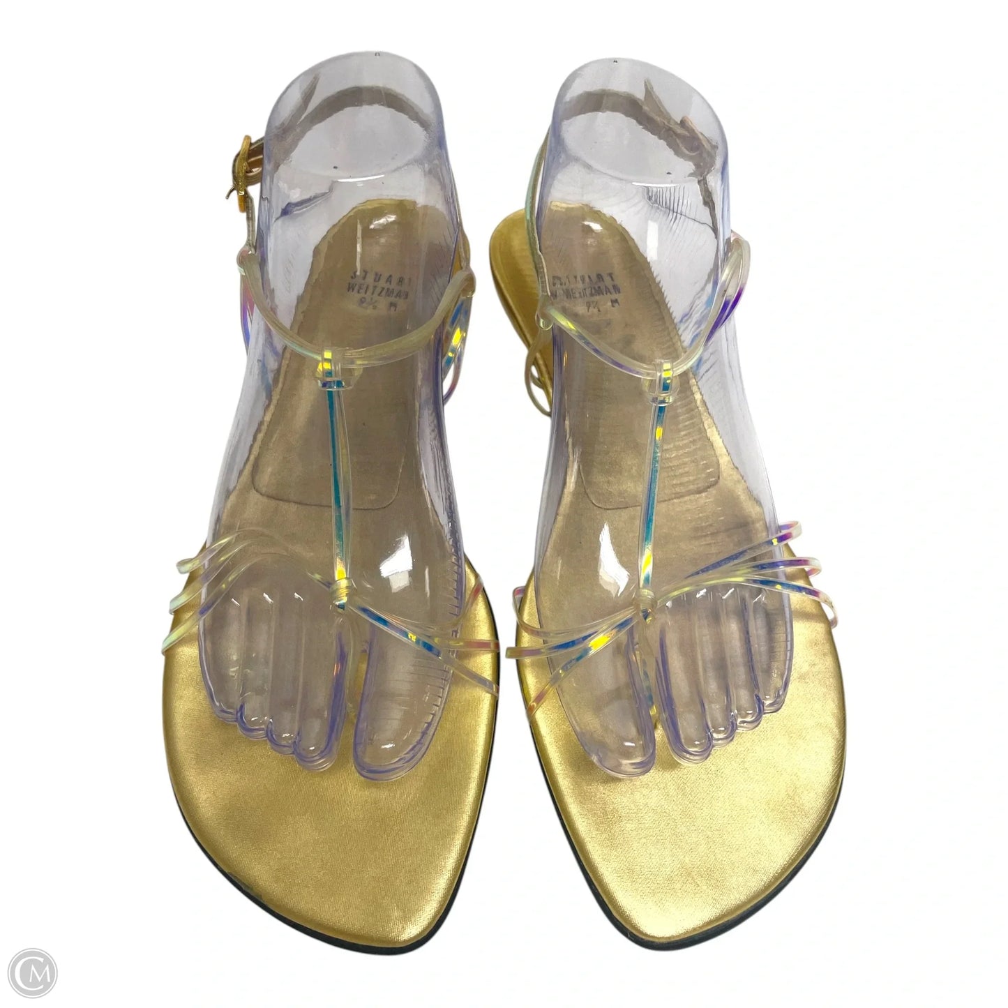 Sandals Designer By Stuart Weitzman In Gold, Size: 9.5