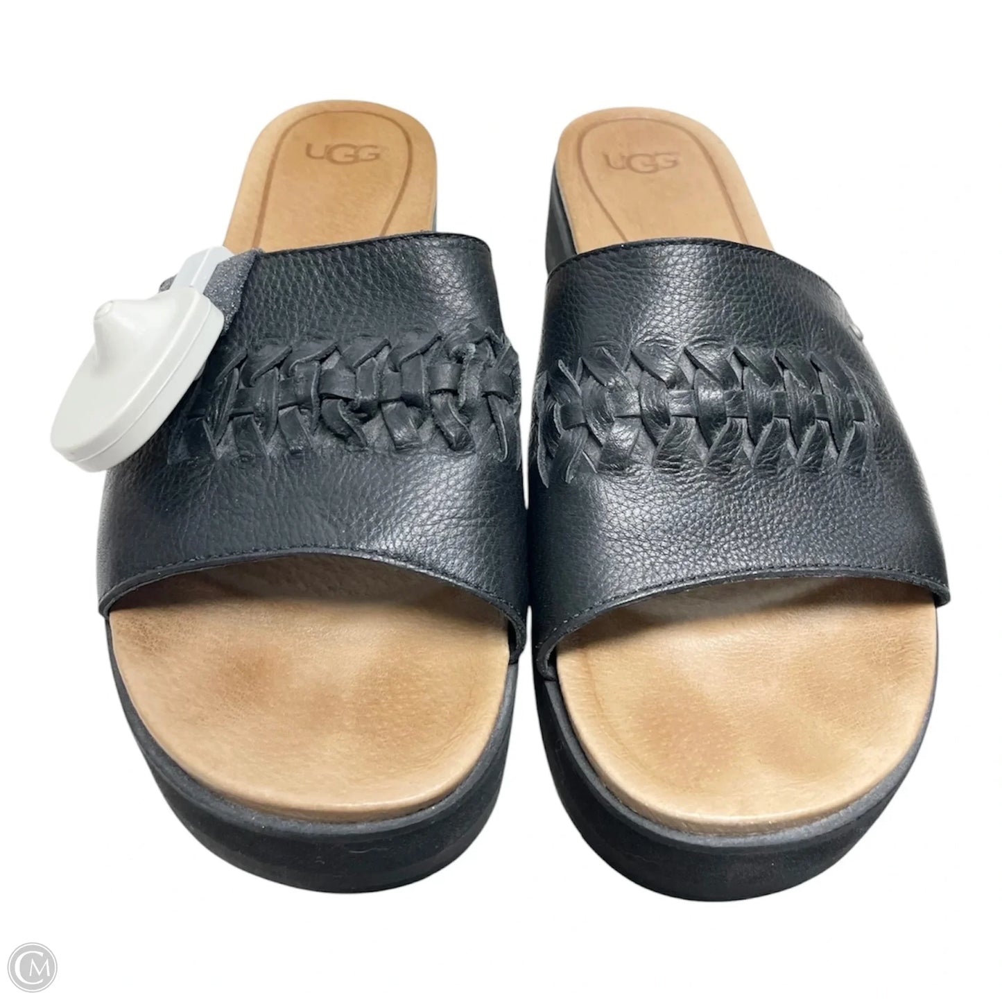 Sandals Designer By Ugg In Black & Tan, Size: 10