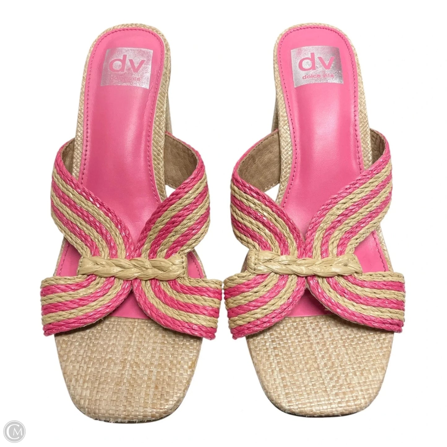 Sandals Heels Block By Dolce Vita In Pink & Tan, Size: 8