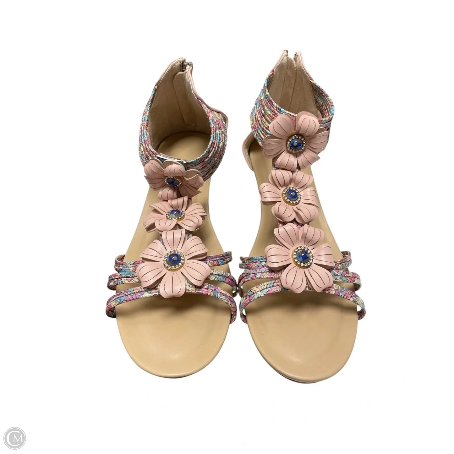 Sandals Heels Wedge By Clothes Mentor In Floral Print, Size: 11.5