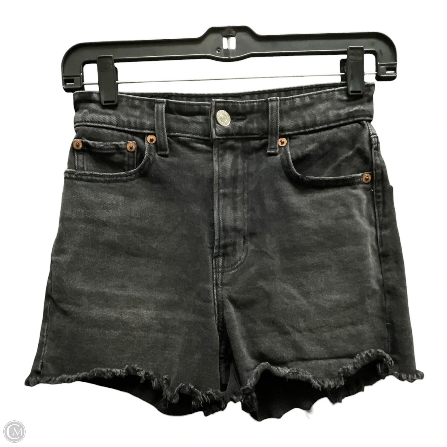 Shorts By American Eagle In Black Denim, Size: Xxs