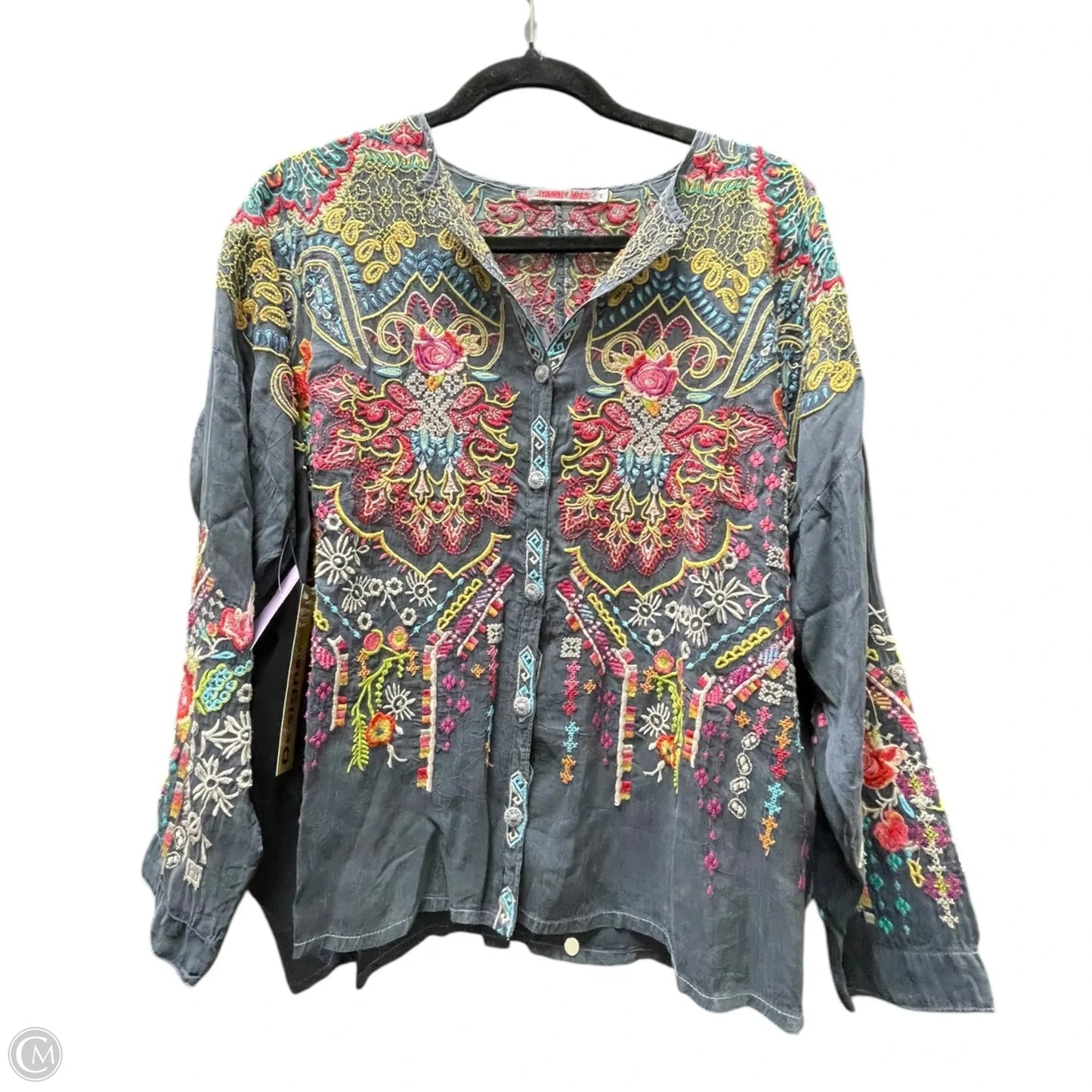 Blouse Designer By Johnny Was In Floral Print, Size: M