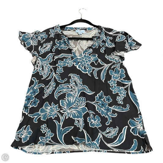 Blouse Short Sleeve By Cece In Floral Print, Size: Xl
