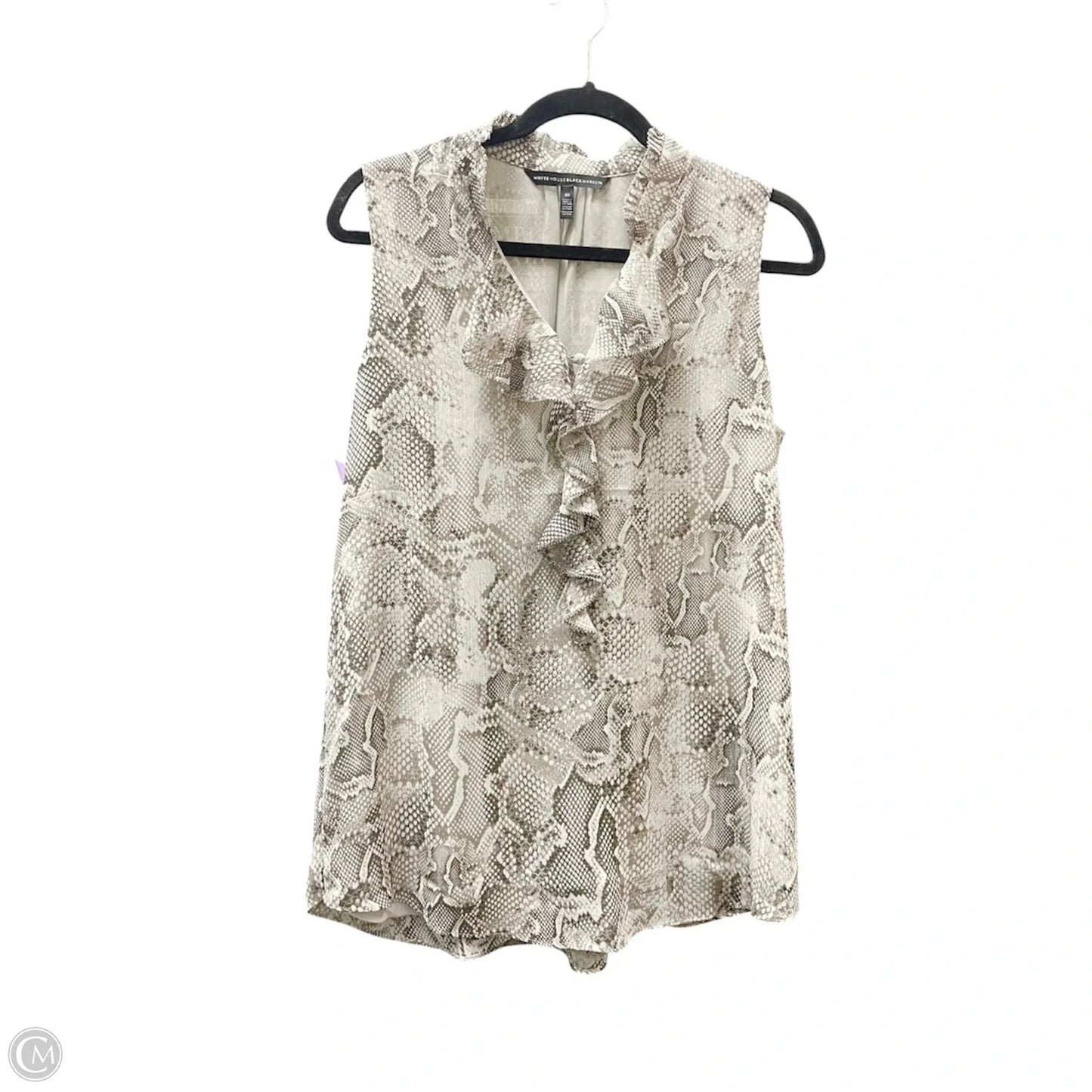 Blouse Sleeveless By White House Black Market In Snakeskin Print, Size: M