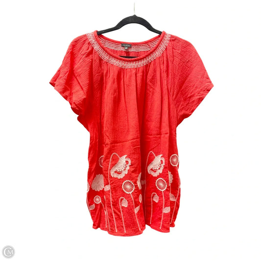 Top Short Sleeve By Talbots In Floral Print, Size: L