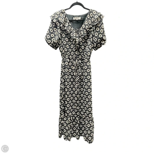 Dress Casual Midi By Loft In Black & Tan, Size: S
