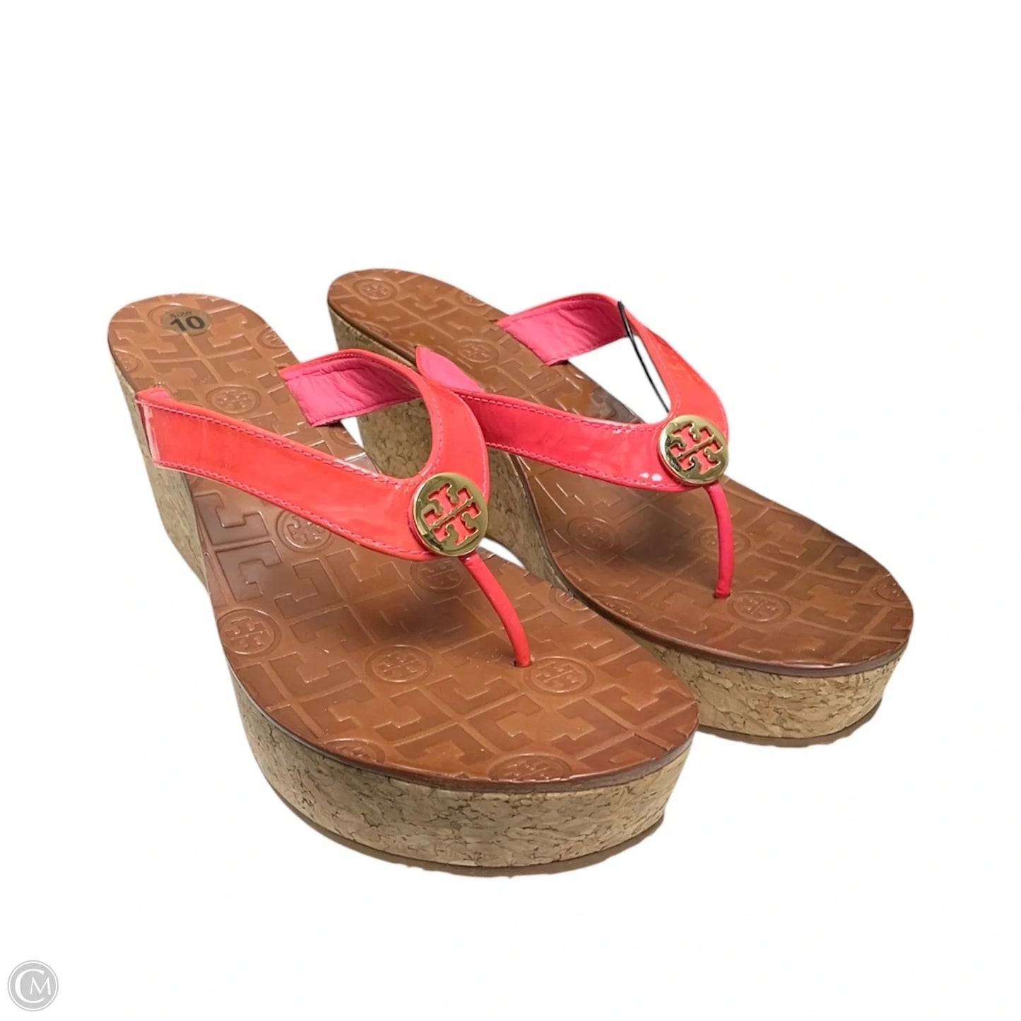 Sandals Designer By Tory Burch In Brown & Pink, Size: 10