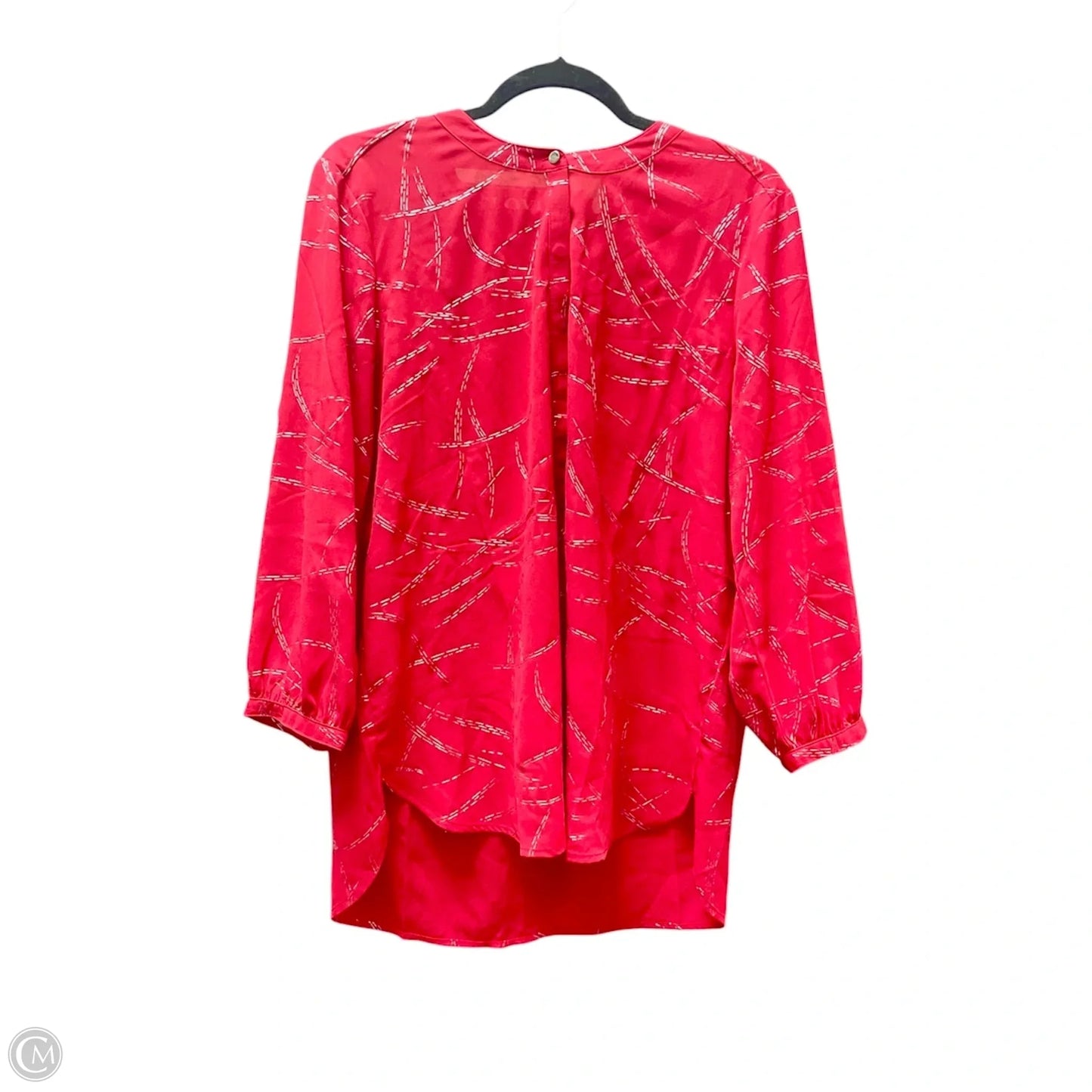 Blouse Long Sleeve By Jm Collections In Red & Silver, Size: L
