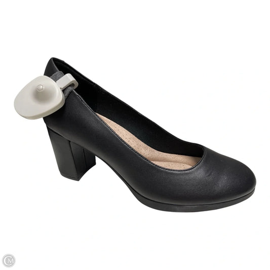Shoes Heels Block By Clarks In Black, Size: 9.5