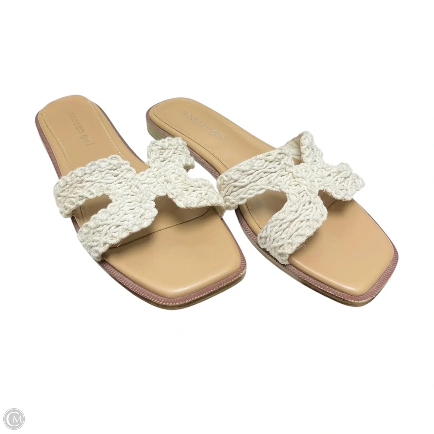 Sandals Flats By Madden Girl In Cream & Tan, Size: 8