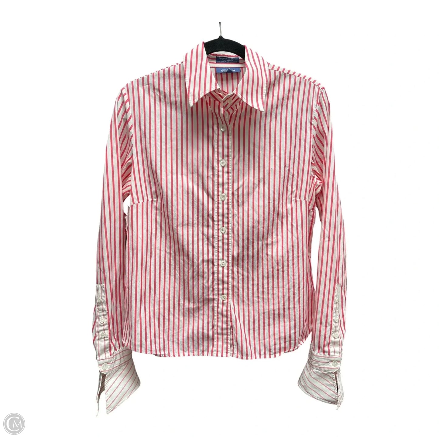 Top Long Sleeve Designer By Facconnable In Striped Pattern, Size: M