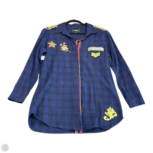Tunic Long Sleeve By Sam Edelman In Plaid Pattern, Size: L