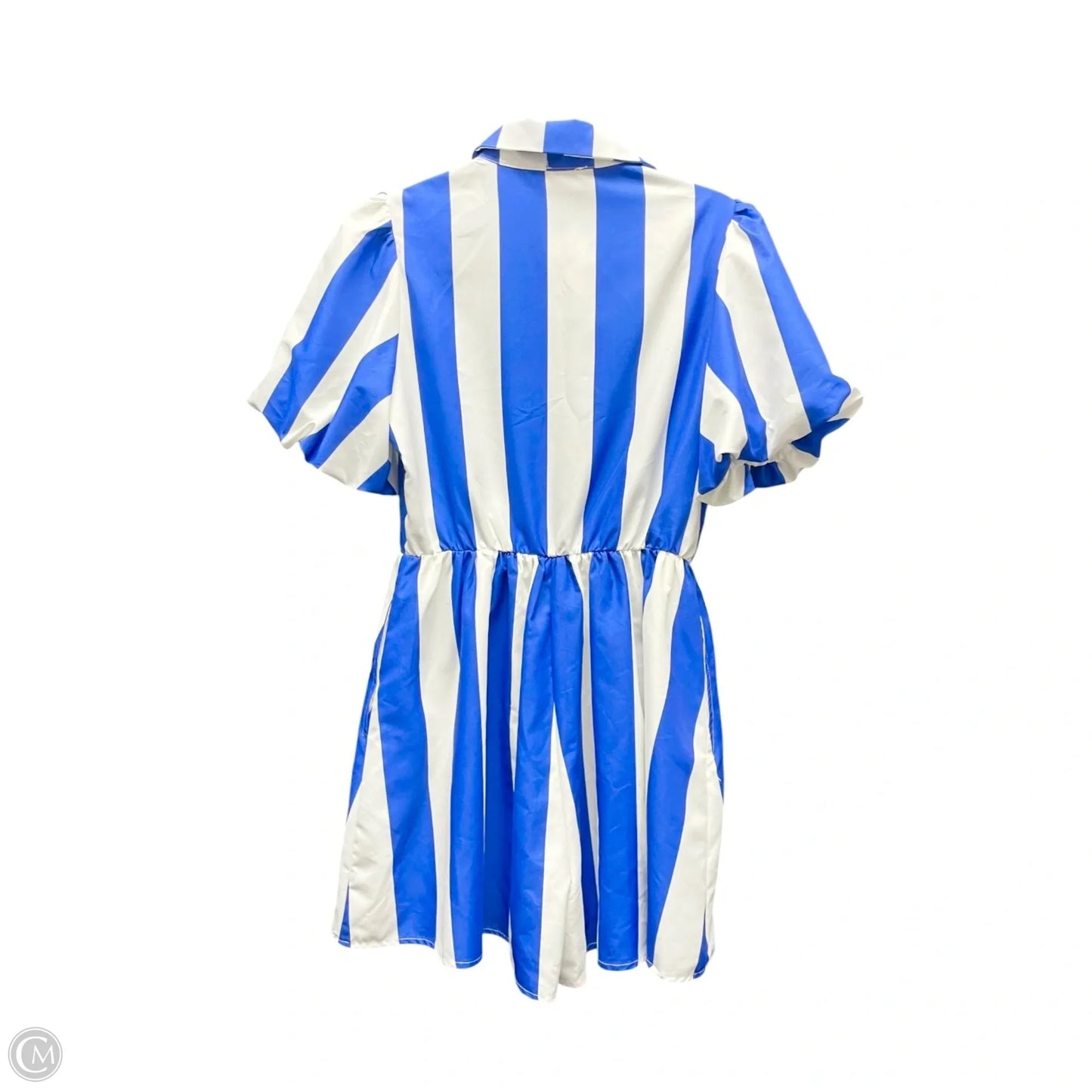 Dress Casual Short By Peach Love Cream California In Blue Red & White, Size: S
