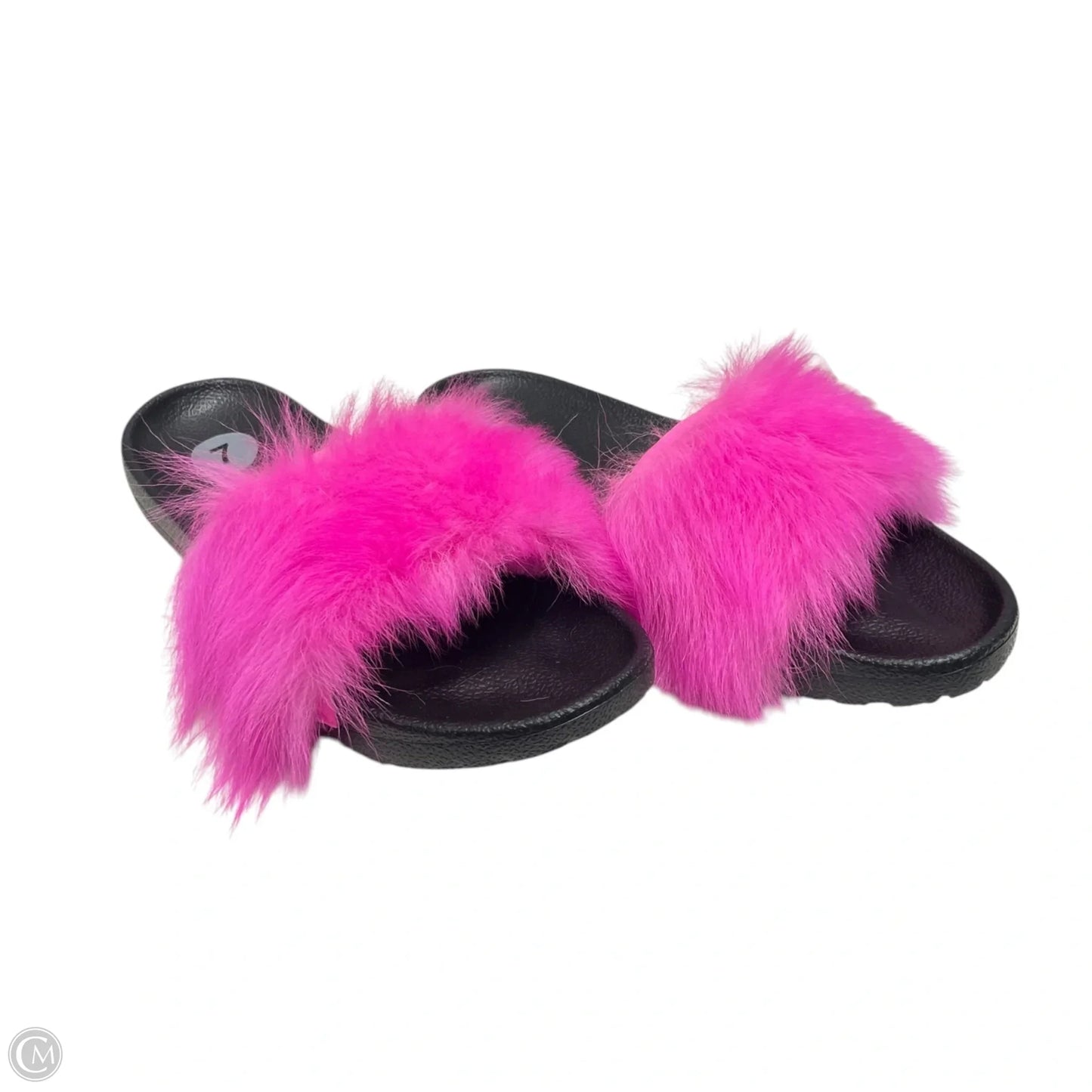 Sandals Designer By Ugg In Black & Pink, Size: 7