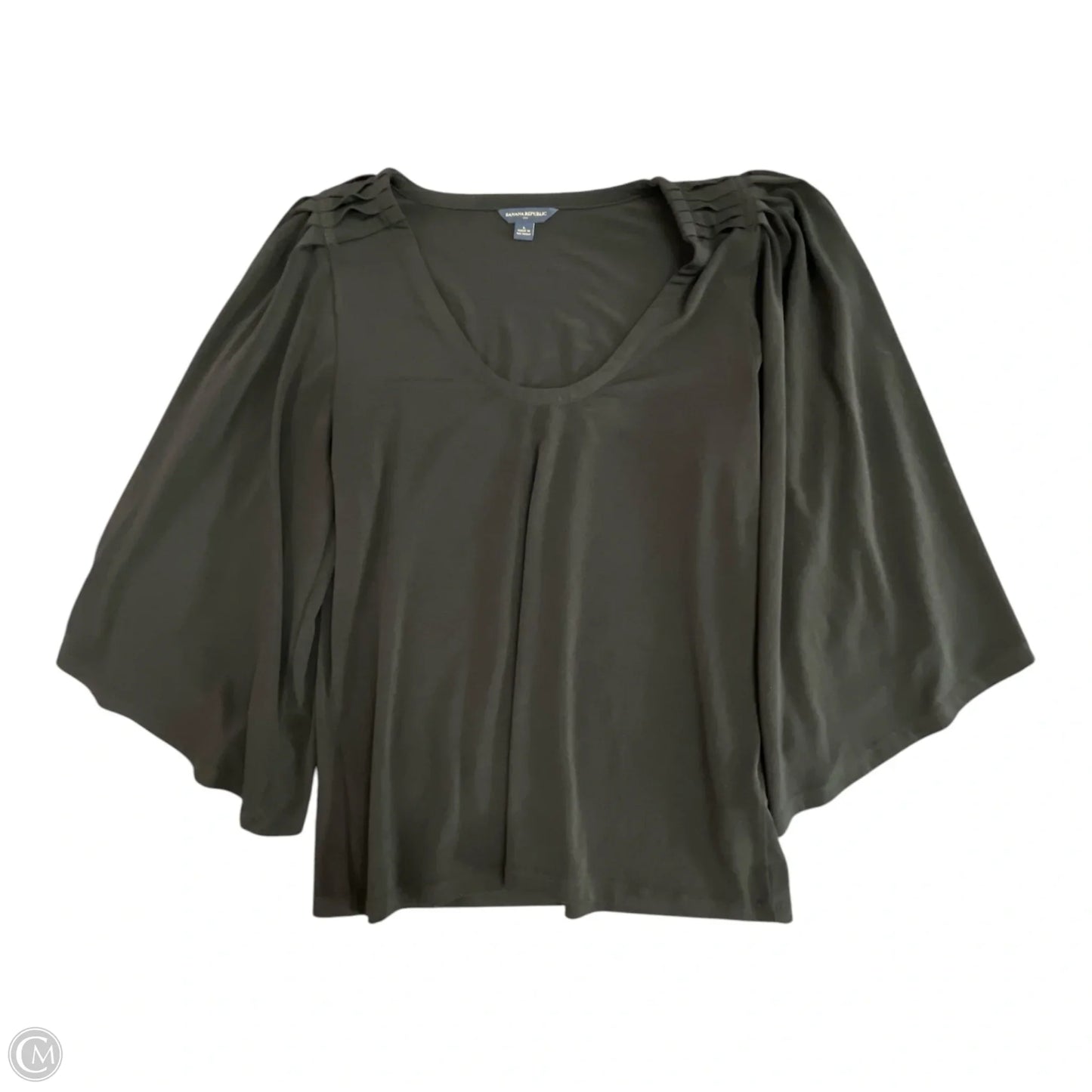 Top 3/4 Sleeve Basic By Banana Republic In Black, Size: L